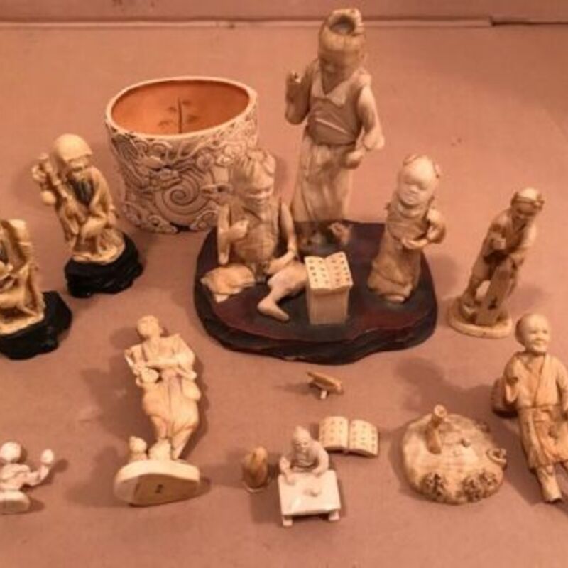 LOT OF VARIOUS WISE MEN (SAGES) IN THE CHINESE TRADITION,SOAPSTONE,RESIN