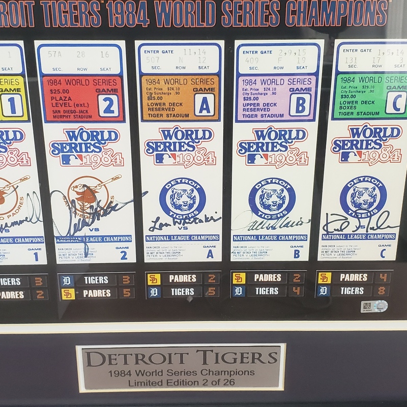 Detroit Tigers 1984 World Series Signatures