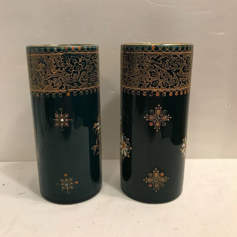 Vintage Pair of Boch Freres Keramis Pottery Vases #229 -230, Ca.1880’s-1910