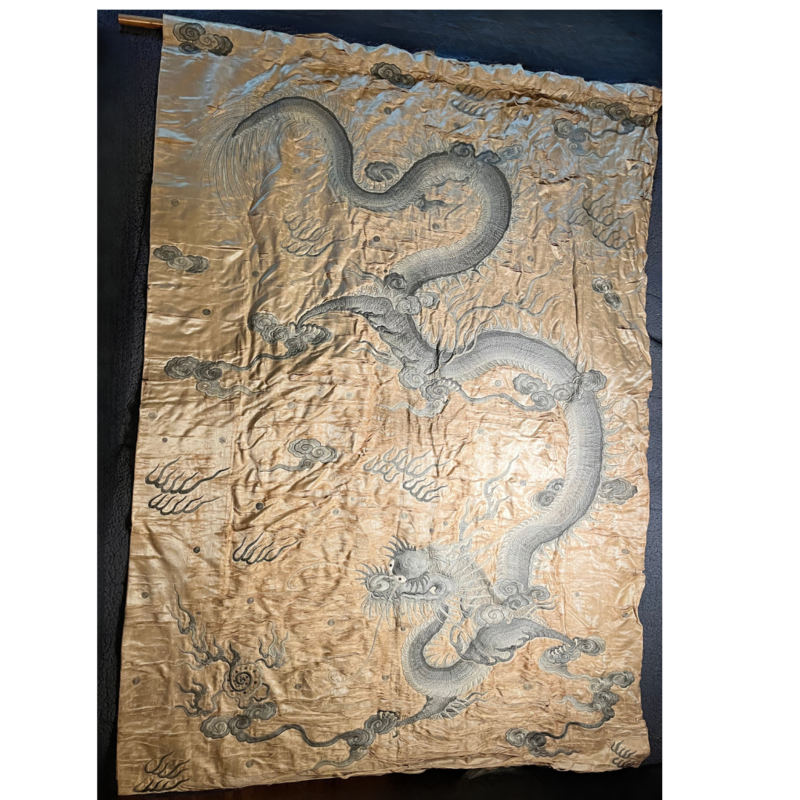 Five-Claw Chinese Dragon Silk Tapestry